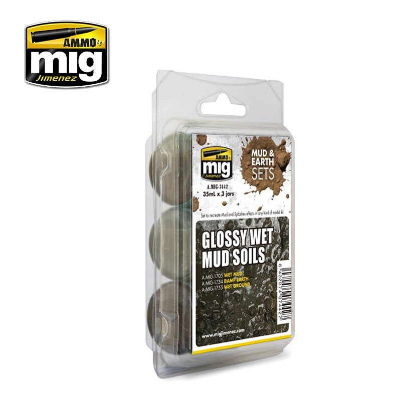 AMMO of Mig Jimenez 7442 GLOSSY WET MUD SOILS 3x35ml – zdjęcie 2