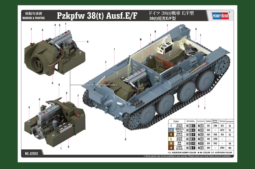 Hobby Boss 82603 38(t) tank E/F type 1/16 – image 6