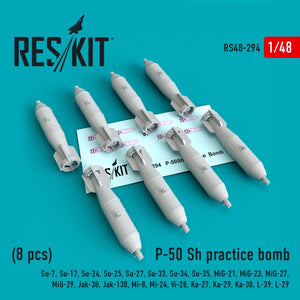 RESKIT RS48-0294 P-50 SH PRACTICE BOMBS (8 PCS) 1/48