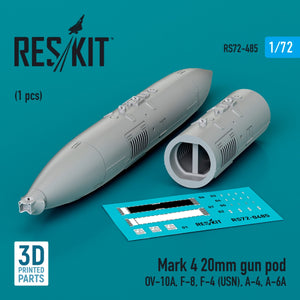 RESKIT RS72-0485 Mark 4 20mm gun pod (1 pcs) (3D Printed) 1/72 – zdjęcie 2