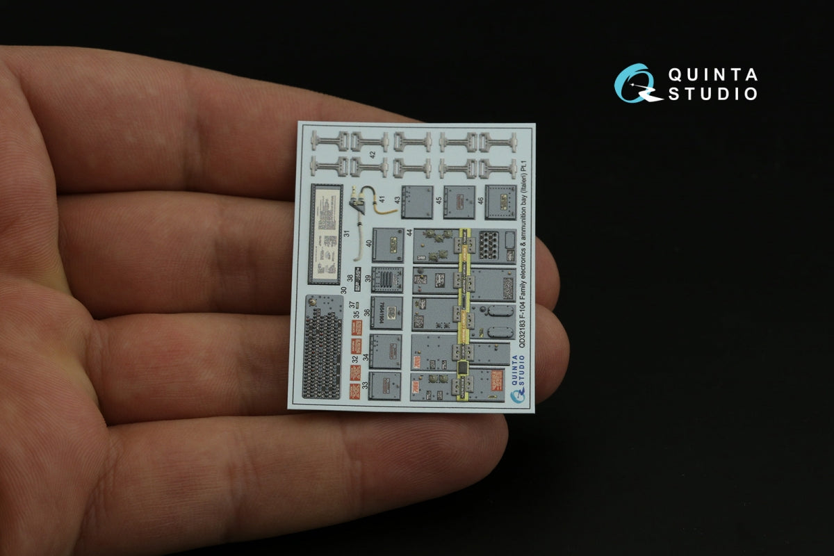Quinta Studio QD32180 F-104S 3D-Printed coloured Interior on decal paper (Italeri) 1/32 – immagine 3