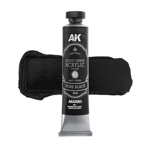 AK Interactive AKAD104 Artist Dense Acrylic Colors - Black &amp;amp; White Color Set – immagine 4