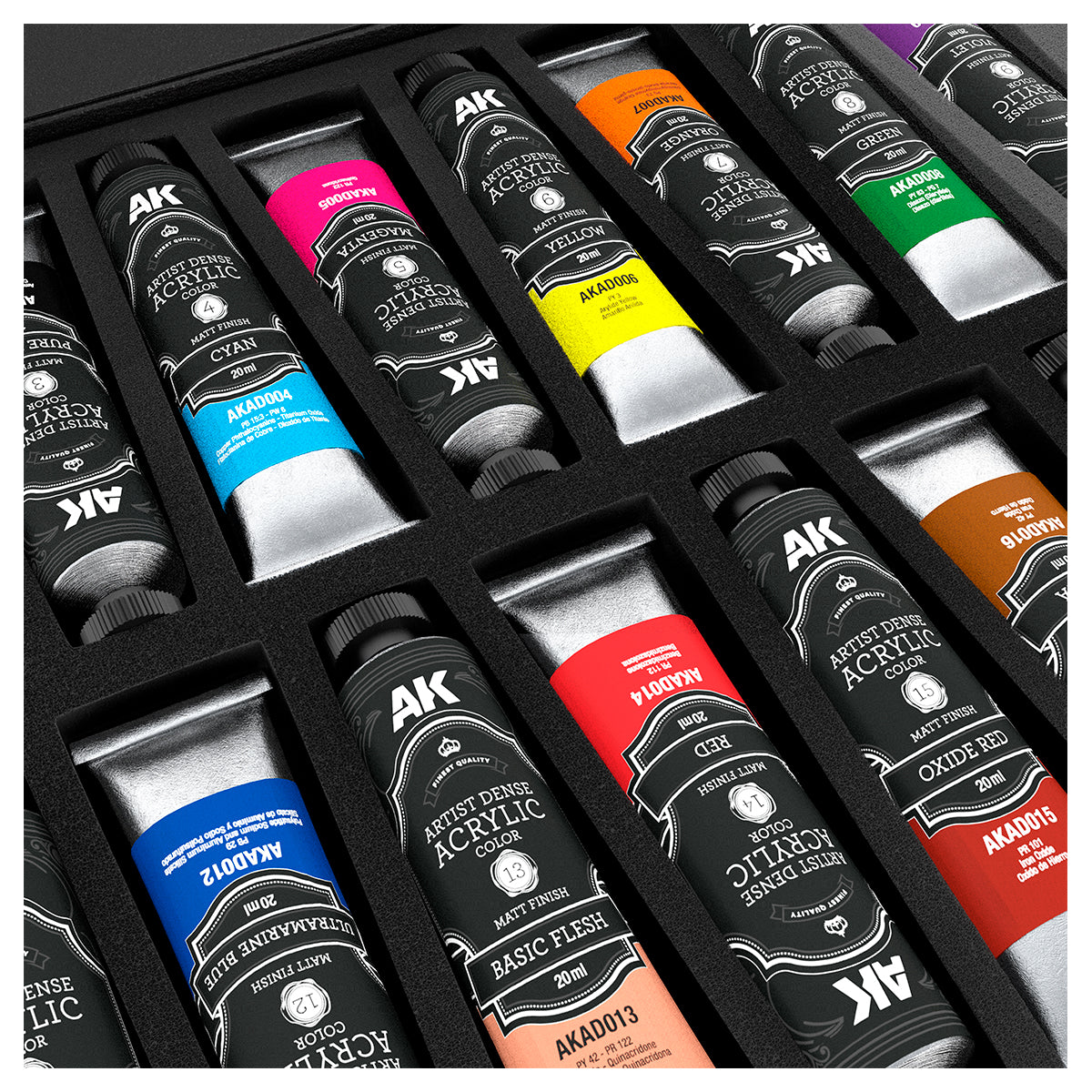 AK Interactive AKAD100 Artist Dense Acrylic Colors - Deluxe Edition Box Full Range – Bild 3