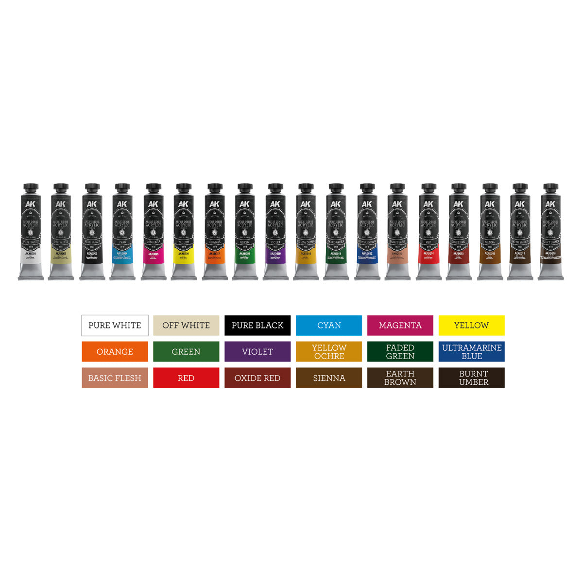 AK Interactive AKAD100 Artist Dense Acrylic Colors - Deluxe Edition Box Full Range – Bild 4