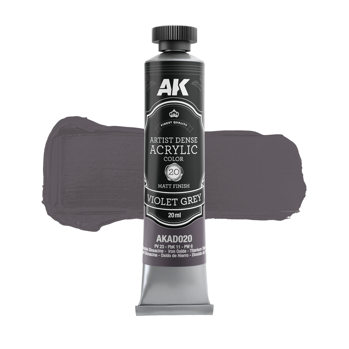 AK Interactive AKAD104 Artist Dense Acrylic Colors - Black &amp;amp; White Color Set – immagine 7