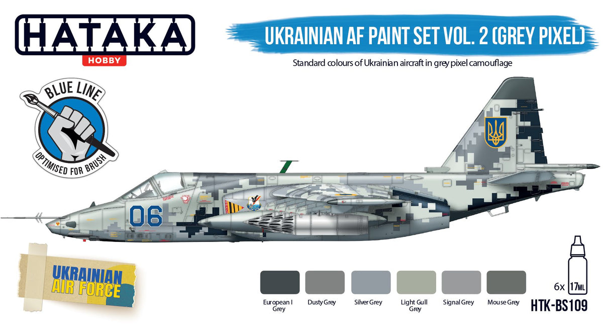 Hataka HTK-BS109 Ukrainian AF Paint Set Vol. 2 (Grey Pixel) – imagen 2