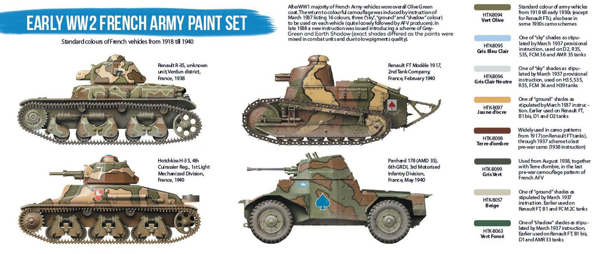 Hataka HTK-BS21 Early WW2 French Army Paint Set – obrázek 2