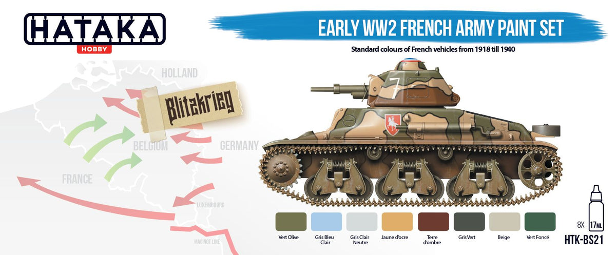 Hataka HTK-BS21 Early WW2 French Army Paint Set – obrázek 3