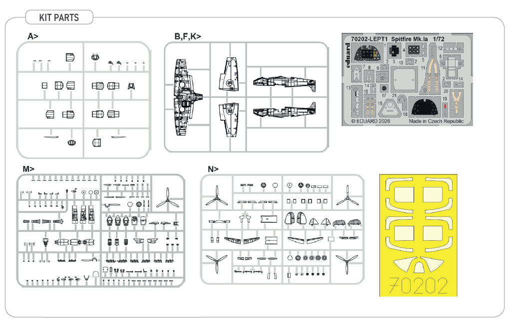 Eduard 70202 Supermarine Spitfire Mk.Ia 1/72 – imagen 9