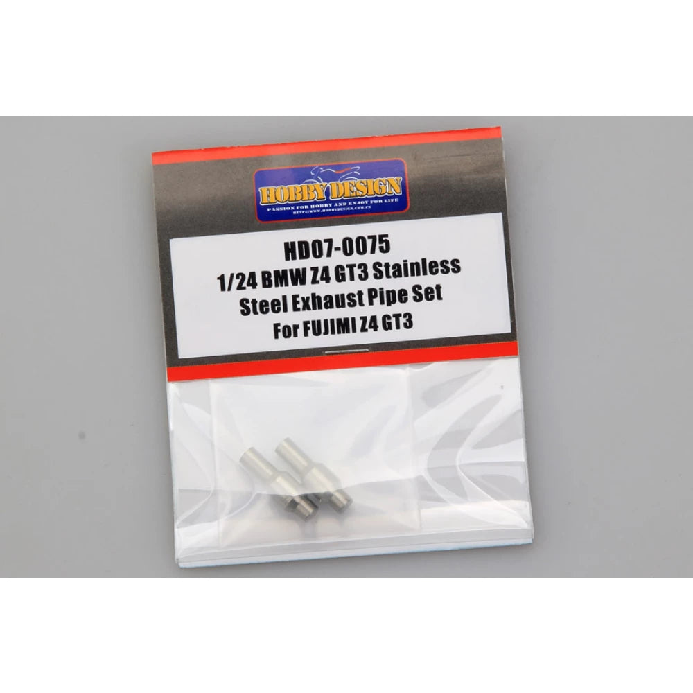 Hobby Design HD07-0075 BMW Z4 GT3 Stainless Steel Exhaust Pipe Set for Fujimi 125565 kit 1/24