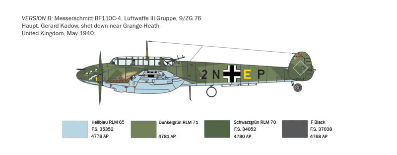 Italeri 0049 Bf 110 C Zerstorer 1/72 – obrázek 5