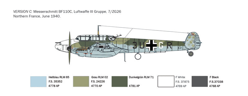 Italeri 0049 Bf 110 C Zerstorer 1/72 – obrázek 6