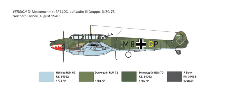 Italeri 0049 Bf 110 C Zerstorer 1/72 – obrázek 7