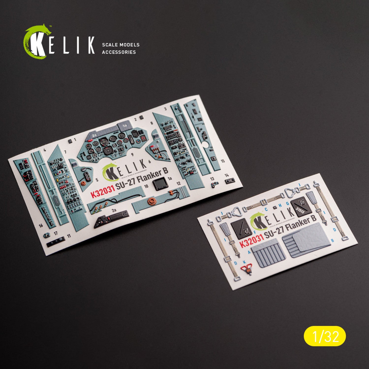 KELIK K32031 SU-27 - Interior 3D Decals For Trumpeter Kit