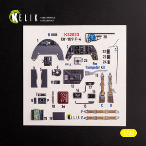 KELIK K32033 BF-109 F-4 - Interior 3D Decals For Trumpeter Kit 1/32 – zdjęcie 2