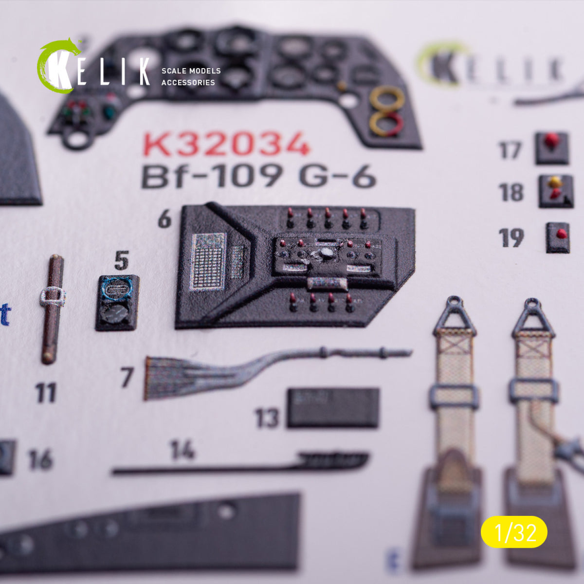 KELIK K32034 Messerschmitt Bf-109 G-6 - Interior 3D Decals (for Trumpeter Kits) 1/32 – immagine 3