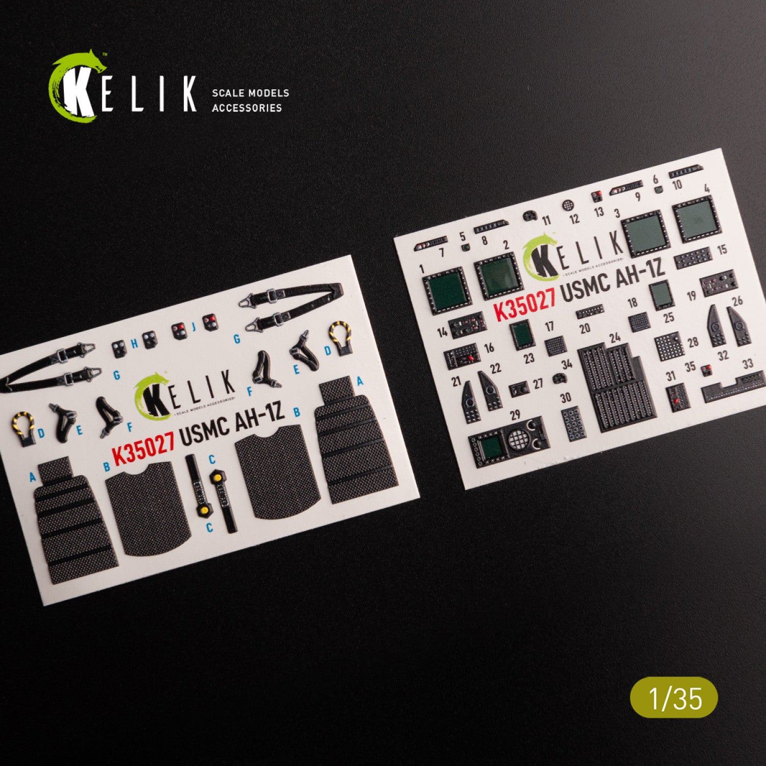 KELIK K35027 AH-1Z Interior 3D Decals For Academy Kit 1/35