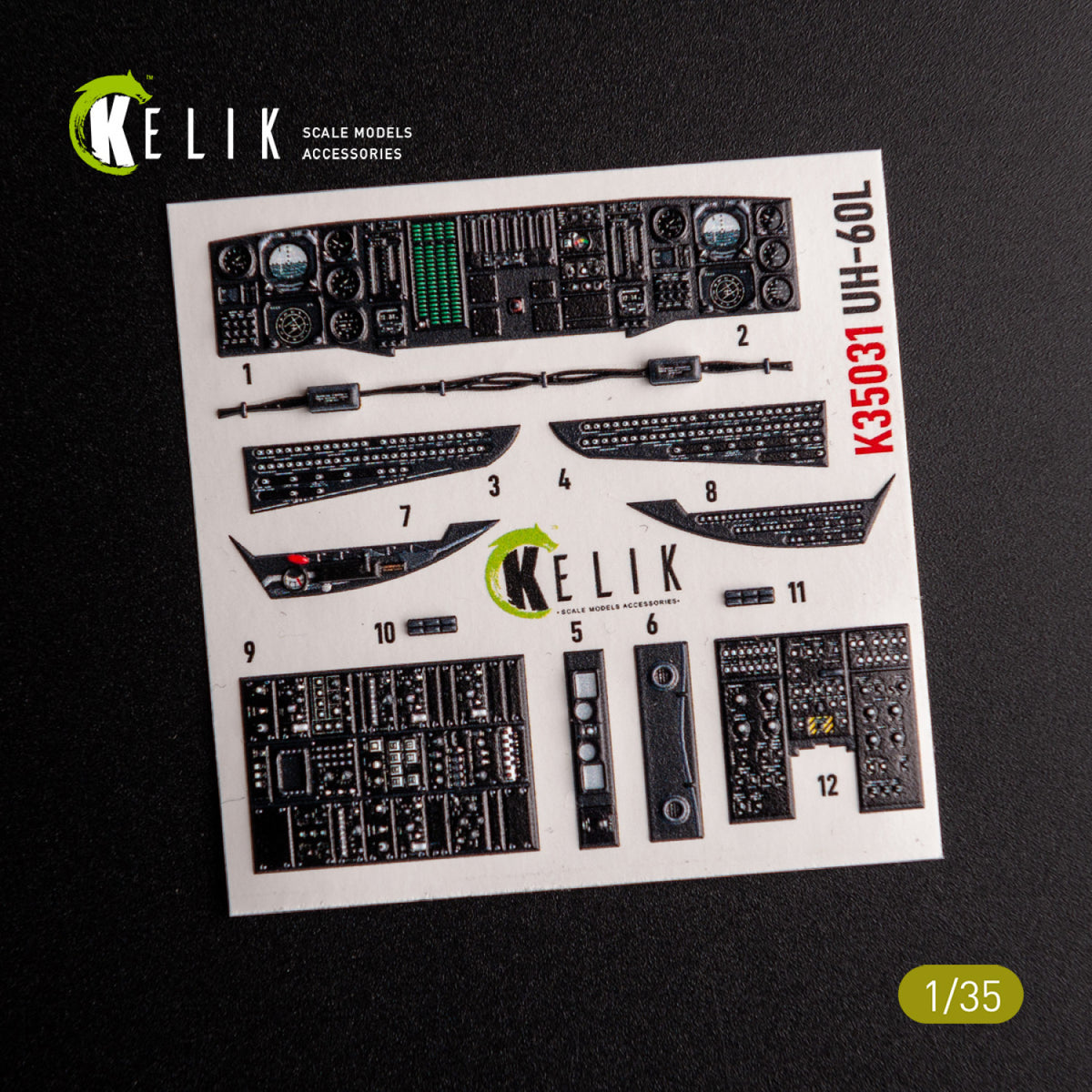 KELIK K35031 UH-60L Interior 3D Decals For Academy Kit – obrázek 6