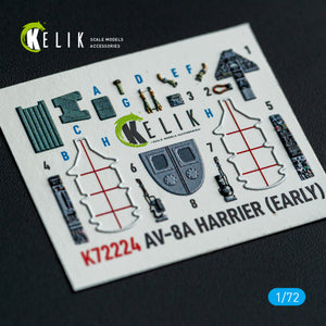Kelik K72224 AV-8A Harrier (early) - interior 3D decals for Italeri kit 1/72 – zdjęcie 2