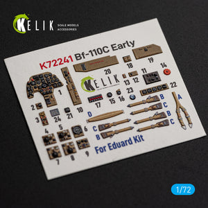 KELIK K72241 Messerschmitt Bf-110 C (Early) - Interior 3D Decals (for Eduard Kits) 1/72 – image 6