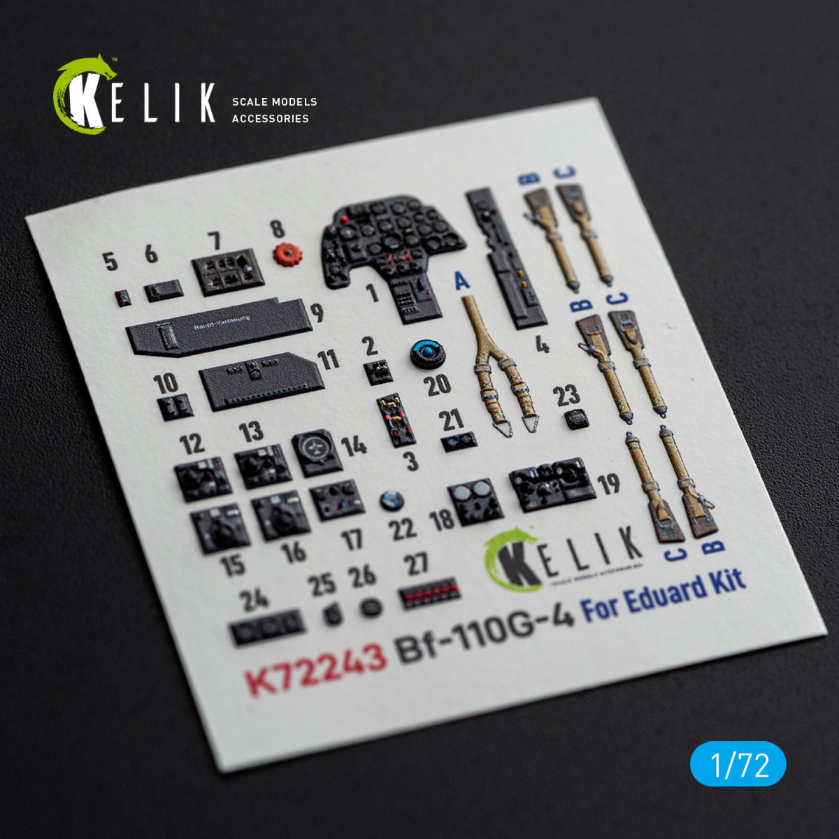 KELIK K72243 Messerschmitt Bf-110 G-4 - Interior 3D Decals (for Eduard Kits) 1/72 – zdjęcie 4