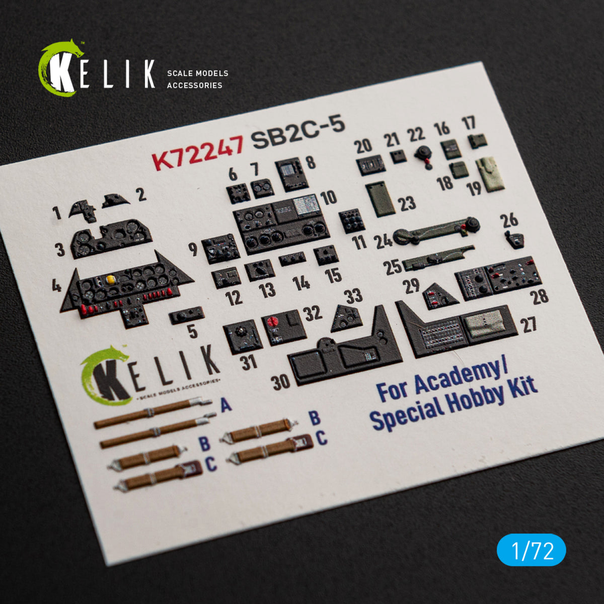 KELIK K72247 Curtiss SB2C-5 Helldiver - Interior 3D Decals (for Academy / Special Hobby Kits) 1/72 – image 4