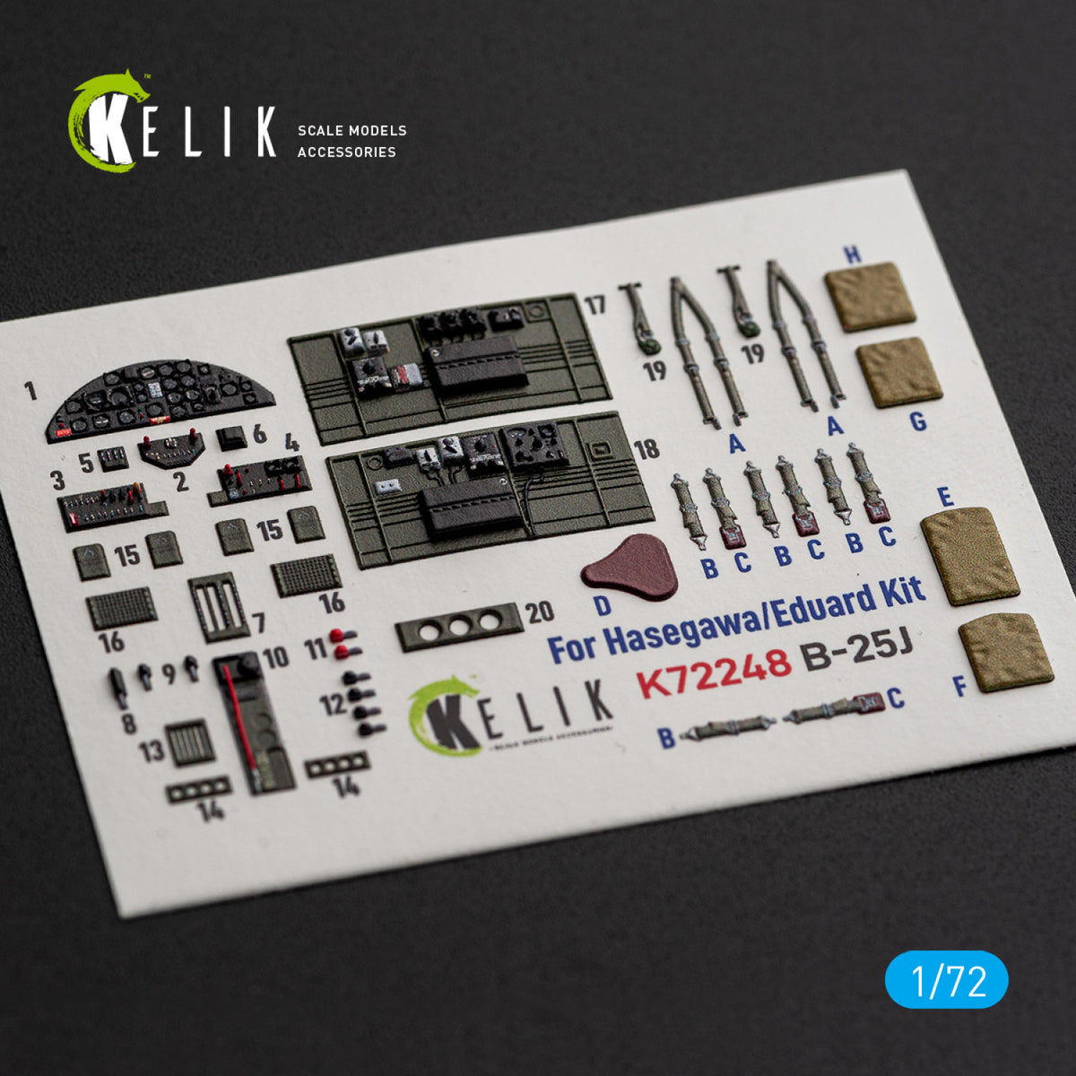 KELIK K72248 North American B-25 J Mitchell - Interior 3D Decals (for Eduard Kits) 1/72 – image 4
