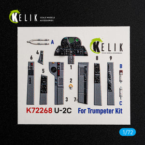 KELIK K72268 Lockheed U-2 C Dragon Lady - Interior 3D Decals (for Hobby Boss Kits) 1/72