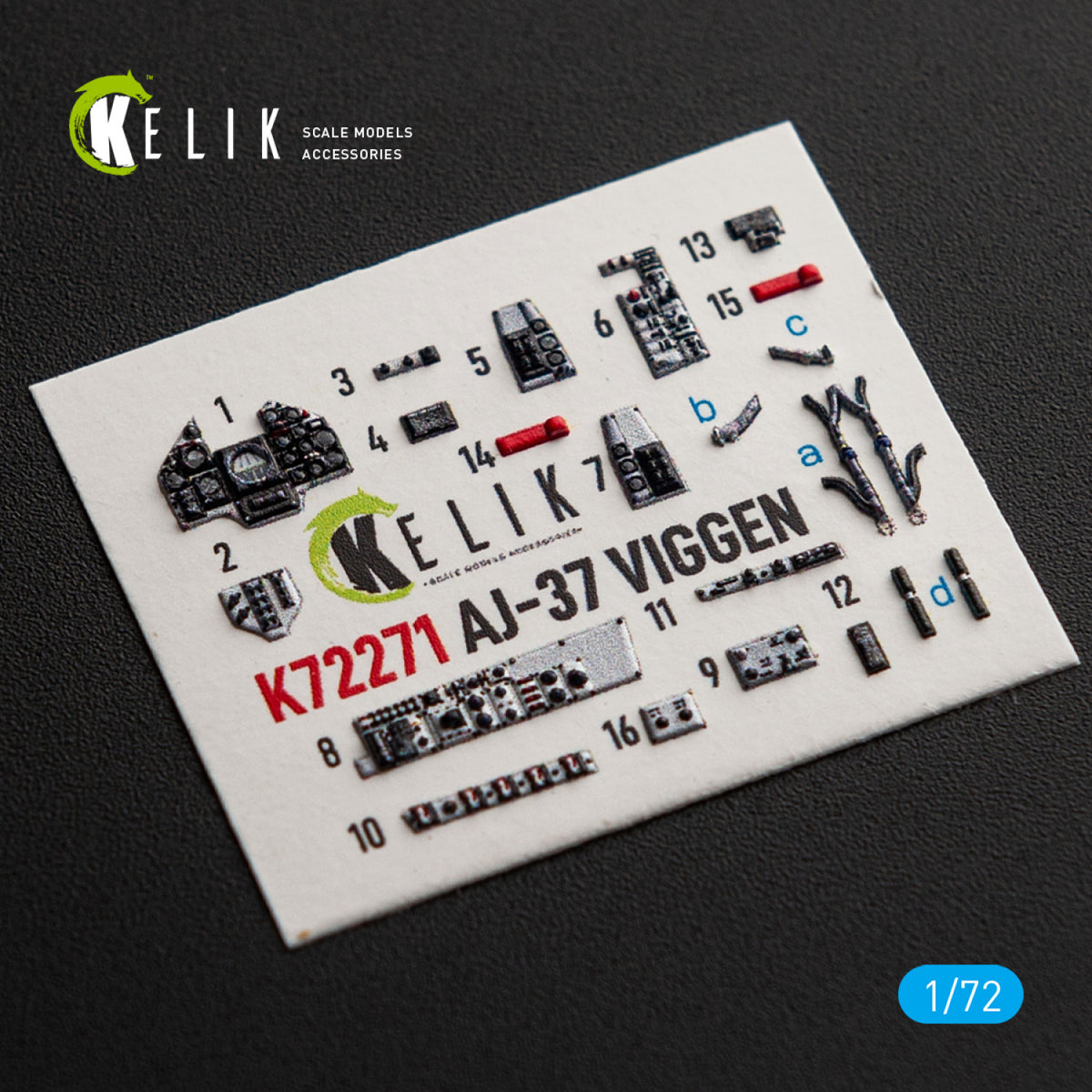 KELIK K72271 Saab AJ-37 Viggen - Interior 3D Decals (for Special Hobby Kits) 1/72 – zdjęcie 4