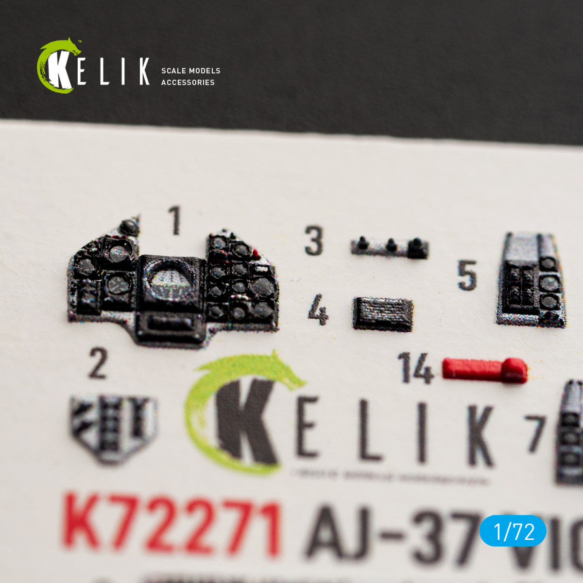 KELIK K72271 Saab AJ-37 Viggen - Interior 3D Decals (for Special Hobby Kits) 1/72 – zdjęcie 5