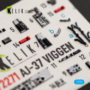 KELIK K72271 Saab AJ-37 Viggen - Interior 3D Decals (for Special Hobby Kits) 1/72 – zdjęcie 6