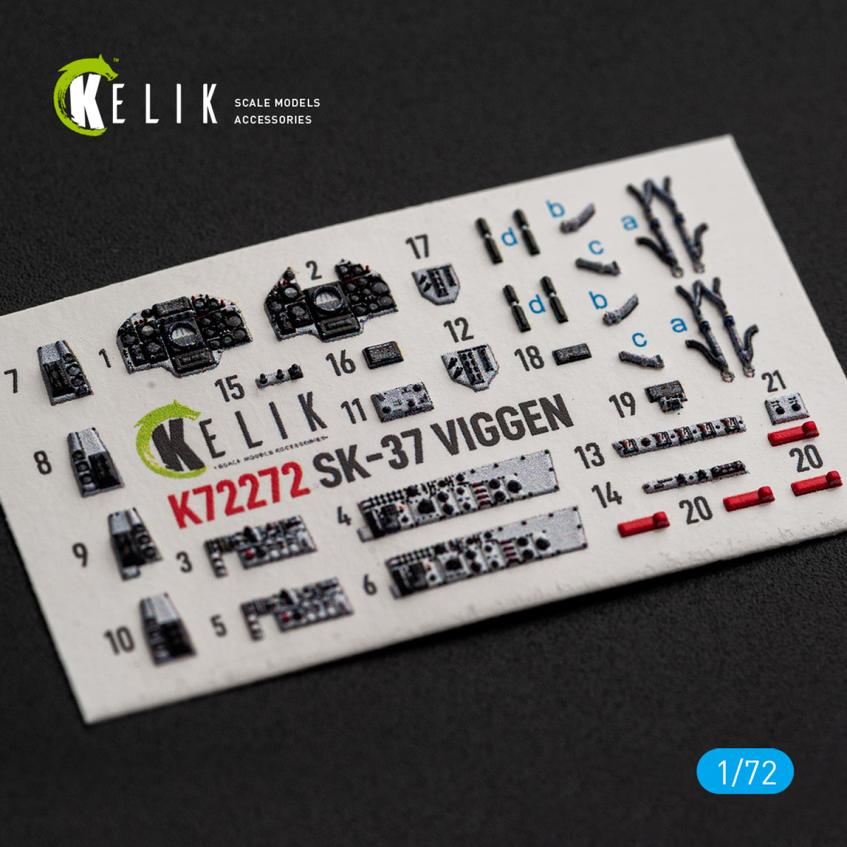 KELIK K72272 Saab SK-37 Viggen - Interior 3D Decals (for Special Hobby Kits) 1/72 – zdjęcie 3