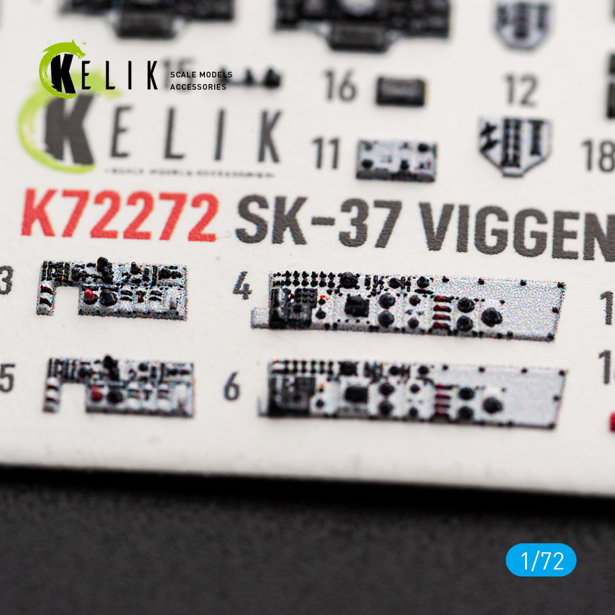 KELIK K72272 Saab SK-37 Viggen - Interior 3D Decals (for Special Hobby Kits) 1/72 – zdjęcie 5