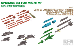 Rye Field Model 2123 MiG-21MF / UB-16-57 UM Rocket Launcher, R-3S / AA-2B ATOLL B, RS-2US / AA-1 ALKALI 3D print 1/48