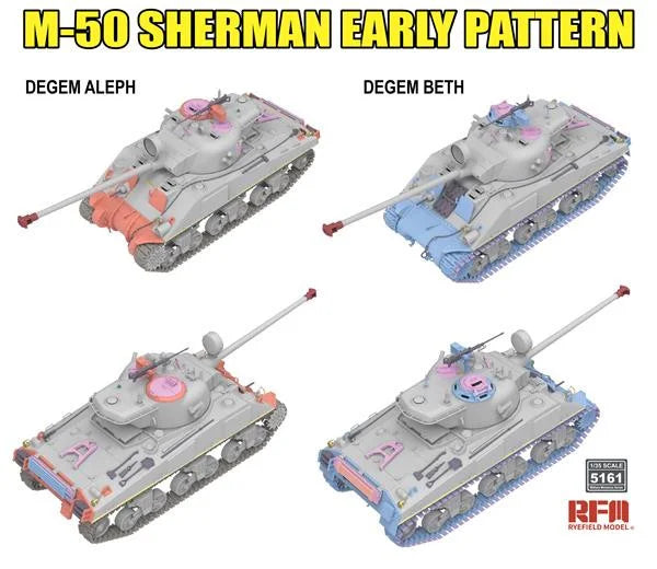 Rye Field Model 5161 M-50 Sherman early pattern Degem Aleph / Degem Beth 1/35 – immagine 3