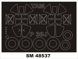 Montex SM48537 P-38J LIGHTNING TAMIYA Mini Mask for painting 1/48