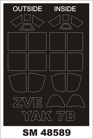 Montex SM48589 Yak-7B ZVEZDA Mini Mask for painting 1/48