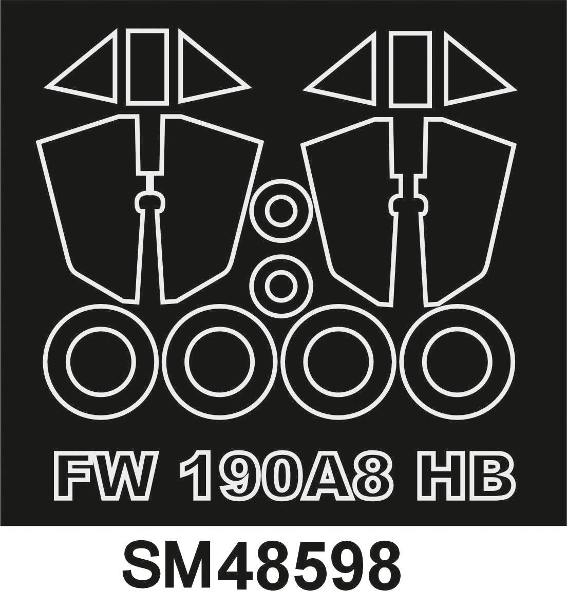 Montex SM48598 Fw 190A-8 HOBBY BOSS Mini Mask for painting 1/48