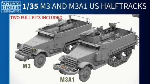 Andy&amp;#39;s Hobby Headquarters AHHQ35001 1/35 M3 &amp;amp; M3A1 U.S. WWII HALFTRACKS 1/35 – Bild 2