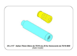 Aber 35L-117 Barrel for Italian 75mm Ansaldo L/18 gun for Semovente da 75/18 M40 1/35 – zdjęcie 5