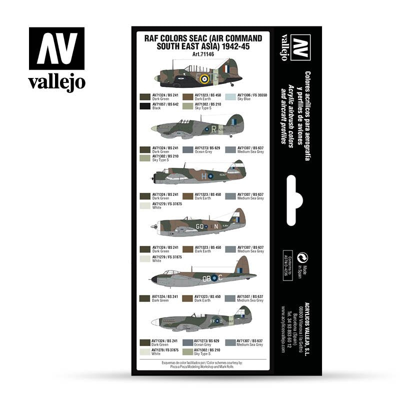 Vallejo 71146 RAF colors SEAC (Air Command South East Asia) 1942-1945 8 x 17 ml – zdjęcie 2