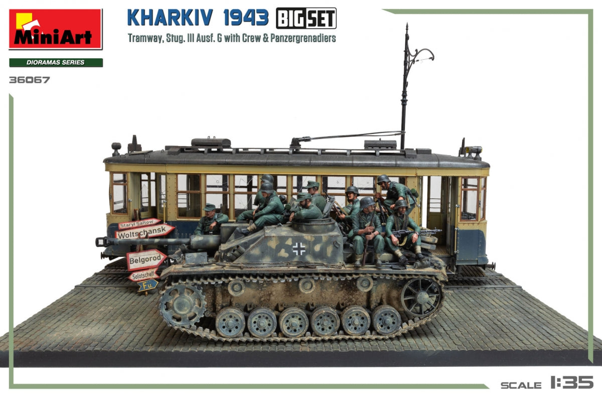 Miniart 36067 Kharkiv 1943: Tram &amp;amp; Stug. III Ausf. G w/Crew. BIG SET 1/35 – zdjęcie 5