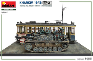 Miniart 36067 Kharkiv 1943: Tram &amp;amp; Stug. III Ausf. G w/Crew. BIG SET 1/35 – zdjęcie 5