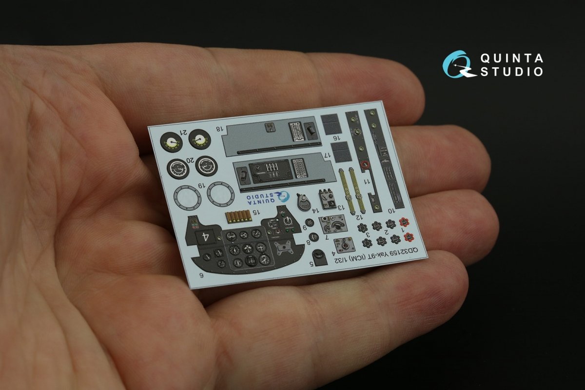 Quinta Studio QD32159 Yak-9 T/K 3D-Printed &amp;amp; colored Interior on decal paper (ICM) 1/32 – image 9