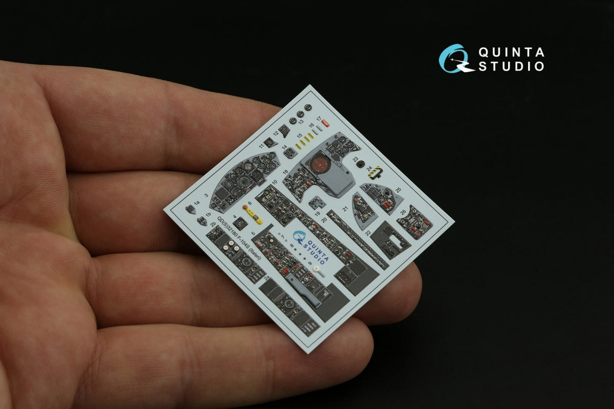 Quinta Studio QDS-32180 F-104S 3D-Printed coloured Interior on decal paper (Italeri) (small version) 1/32 – zdjęcie 2