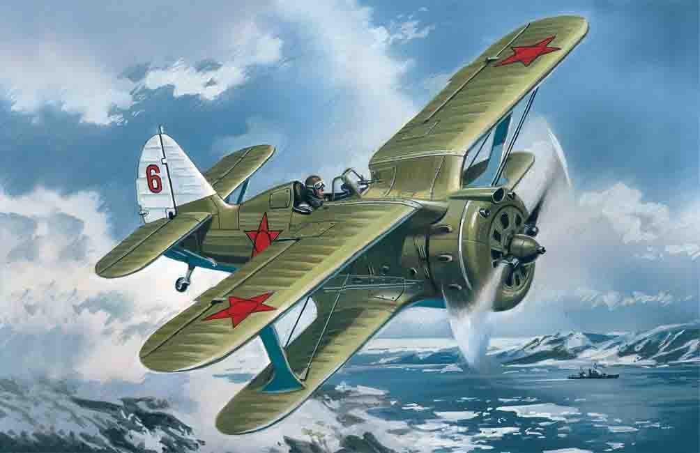 ICM 48095 Soviet IIWW biplane fighter Polikarpov I-153 1/48