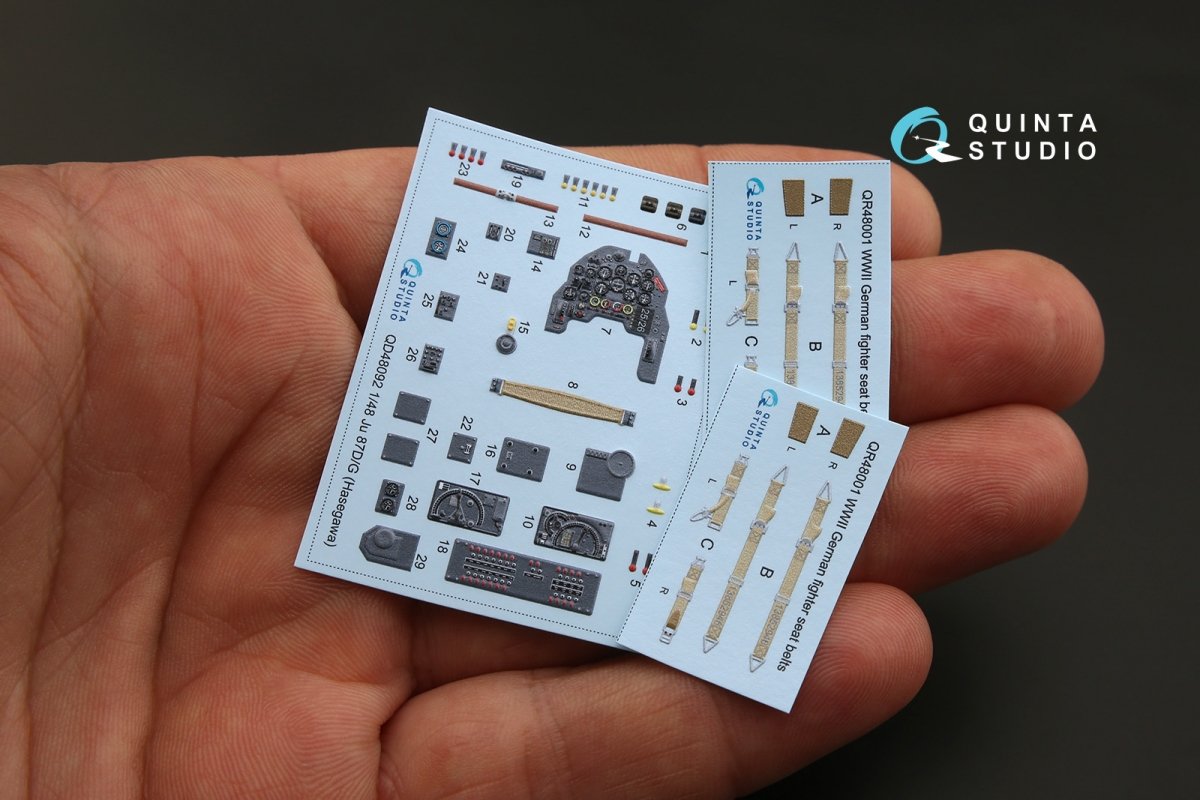 Quinta Studio QD48092 Ju 87D/G 3D-Printed &amp;amp; coloured Interior on decal paper (for Hasegawa kit) 1/48 – zdjęcie 2