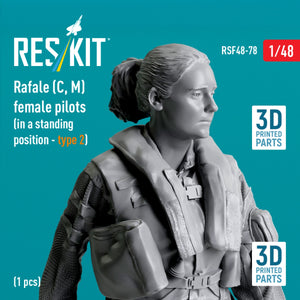 RESKIT RSF48-0078 Rafale (C, M) female pilot (in a standing position - type 2) (1 pcs) (3D Printed) 1/48 – zdjęcie 3
