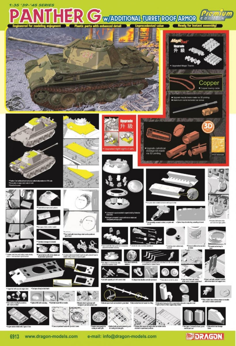 Dragon 6913 Panther G w/Additional Turret Roof Armor (Premium Edition) 1/35 – zdjęcie 2