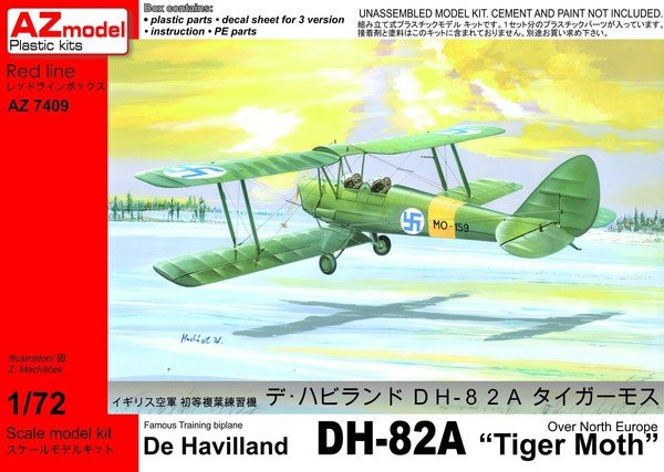 AZmodel 7409 De Havilland D82A Tiger Moth Over North Europe 1/72